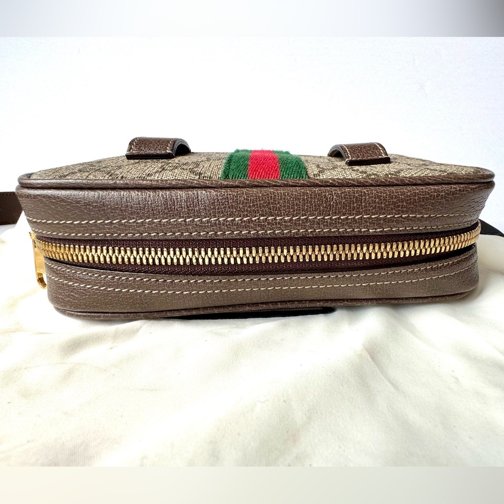 Gucci Belt Bag with Monogram Canvas and Leather Trim - Picture 9 of 17